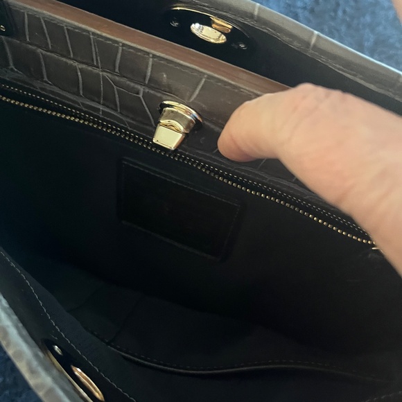 Coach Grey Crocodile impressed leather bag - Picture 4 of 4